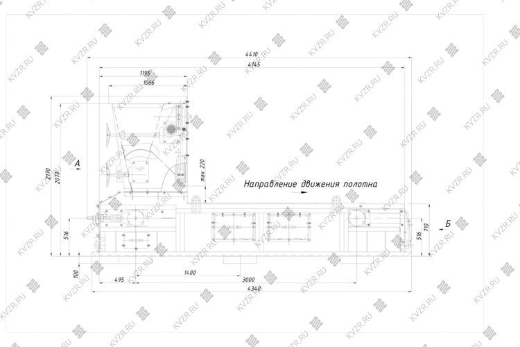 Топка с ленточным полотном ТЛПХ-1.4/3.0 чертеж